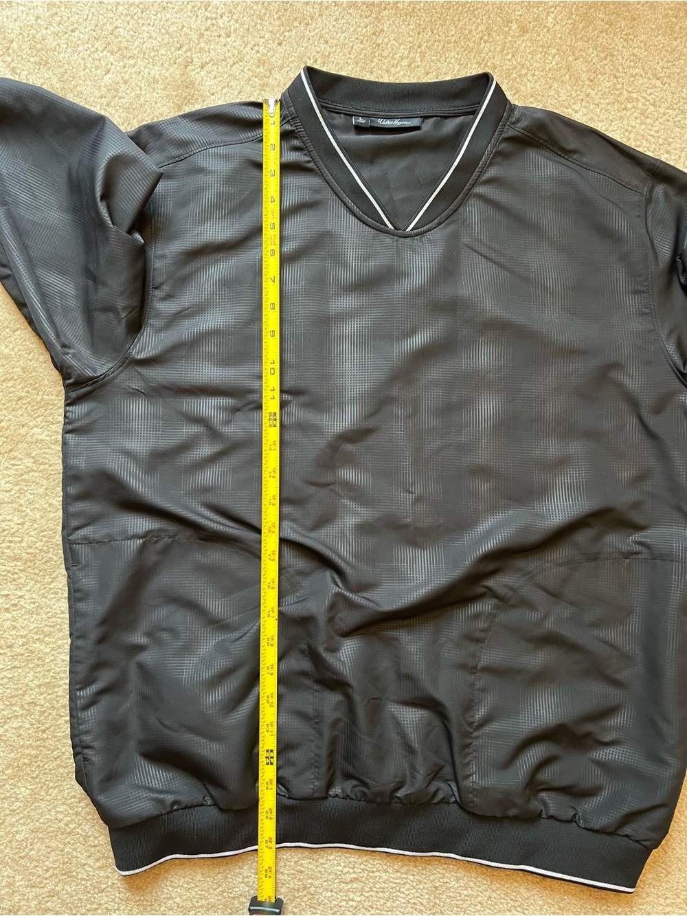 Walter Hagen Men’s Size L Black V-Neck Long Sleeve Golf Windshirt Pullover - Picture 3 of 7